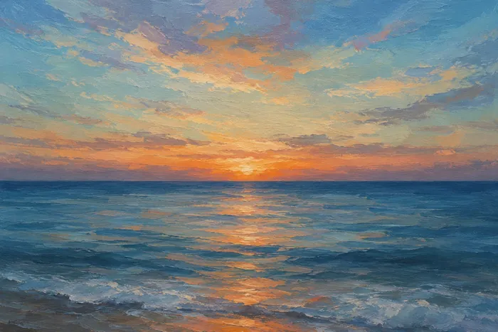 Coucher de soleil sur la mer